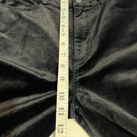 Paige Hoxton Black Velvet Jeans Size 30 Skinny Mid Rise Soft Stretch Pants Women - Picture 10 of 11
